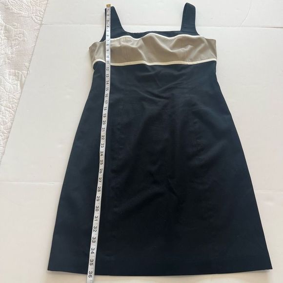Ann Taylor Women's Black Tan Colorblock Square Neck Tank Bodycon Dress Size 8 - Picture 14 of 14